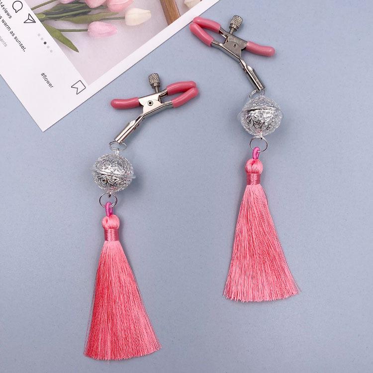 Tassel Palace: Wearable Nipple Clamps with Charms - Erotic SM Accessories for Women