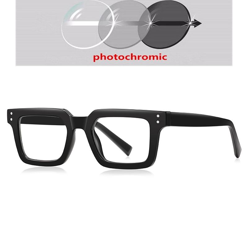 Blue Frame Light Blocker PC Shortsighted Prescription Eyeglasses for Women TR90 Material Myopic Photochromic Eyeglasses -0.5 -0.75 To -6.0