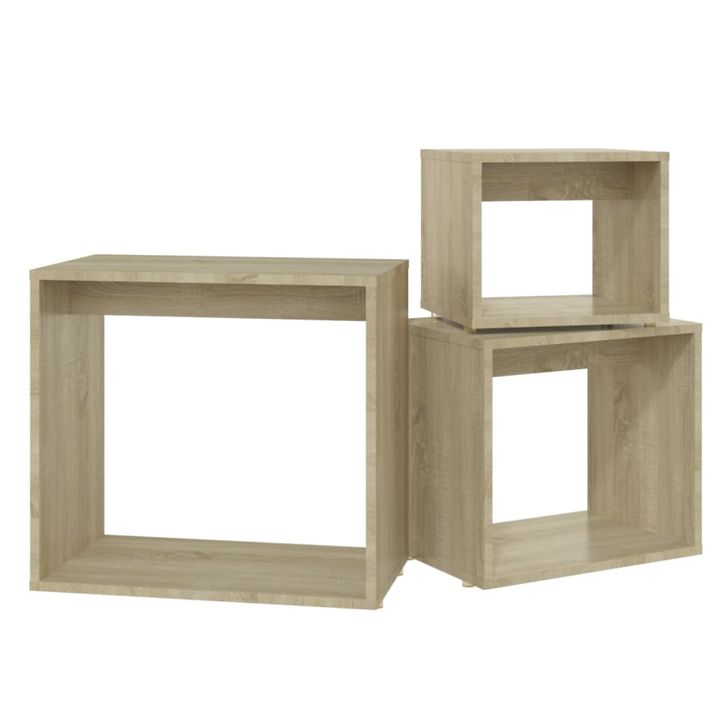 Vidaxl Nesting Tables, 3 Pcs, Sonoma Oak