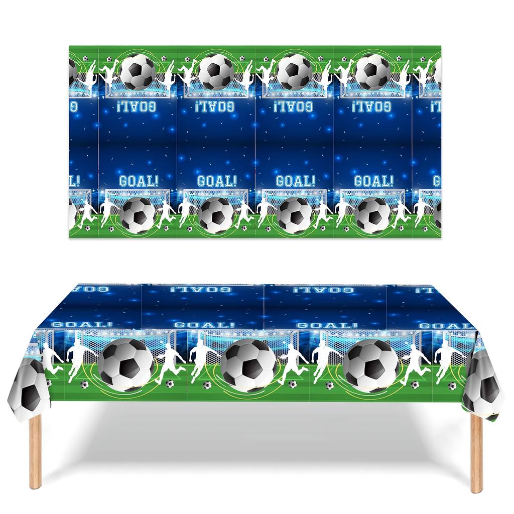 Soccer Party Tablecloths Soccer Theme Reusable Table Cover Rectangle Game Day Tablecloth Field for Sports Party Decorations