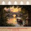 2D Classic European Landscape Photography Background Cloth