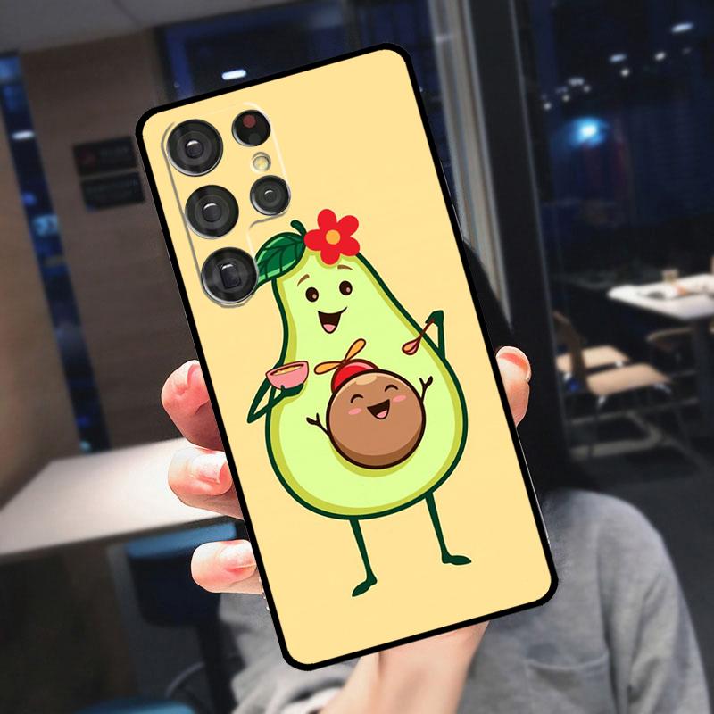 Cute Avocado Fruits Cover For Samsung Galaxy S24 Ultra S25 S22 S23 Plus S20 S21 FE S9 S10 S23 FE Phone Case