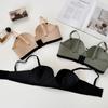 Peach Japanese Pure Desire Wind Lace Non-empty Cup Gathering Anti-sagging Small Chest Shows Large Bra Underwear Women
