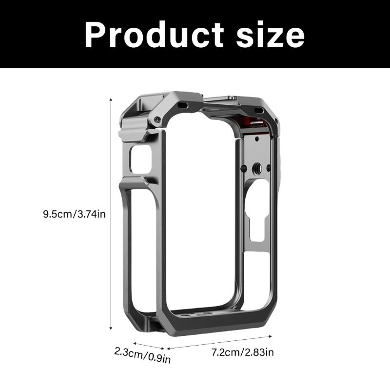 Lightweight Metal Frame Protector Housing Fit For 360 Degree Camera Accessories Featuring Antiscratch And Expansion Port