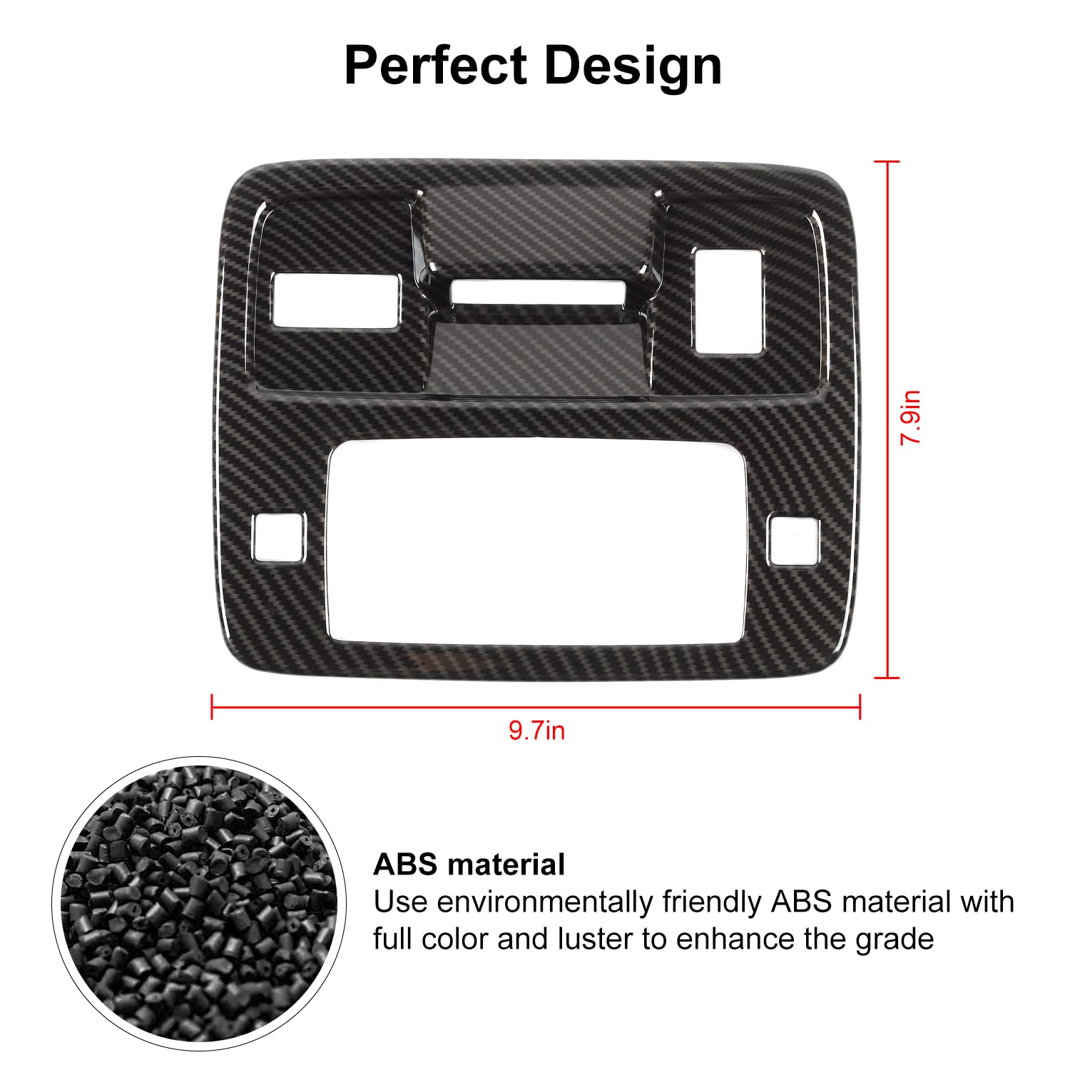 RT-TCZ Roof Reading Light Lamp Switch Button Panel Trim Cover Carbon Fiber Interior Accessories for Chevrolet Camaro 2010-2015