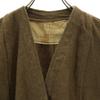 FRENCH ARMY 50s Vintage V Neck Wool Jacket 44L Khaki Women Used