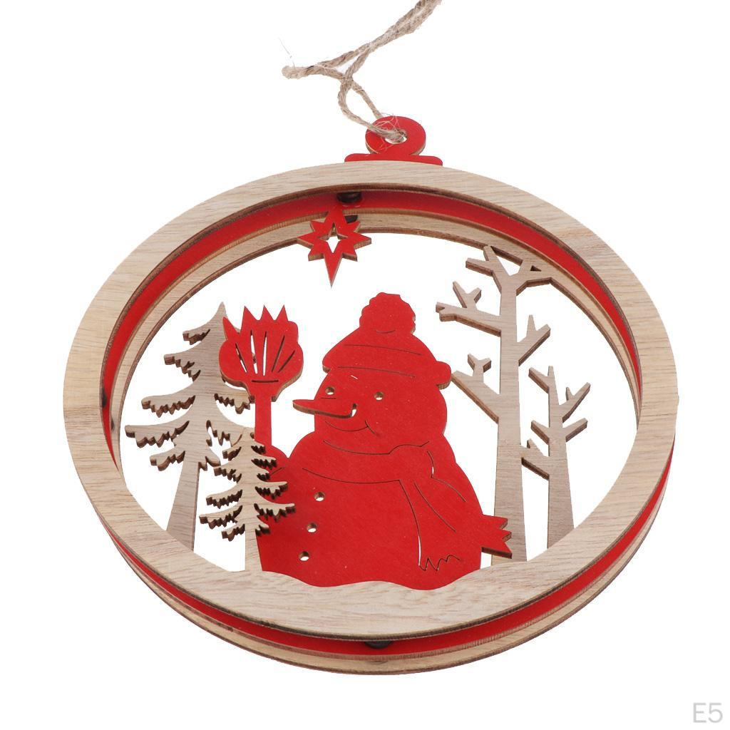 3D Reindeer Snowman Letter Wooden Pendent Hanging Christmas Ornament Reindeer/Snowman/Santa/Seasons
