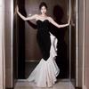 Tube Top Evening Dress Dress High-end Light Luxury Niche High-end Sense Black Sequin Fishtail Design Sense Annual Meeting Dress Women