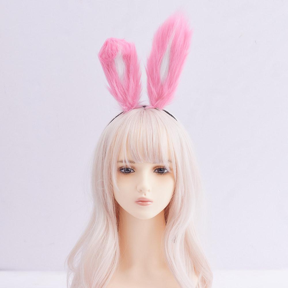 Original Hecho a Mano Lolita Plegable Orejas de Animal Orejas de Conejo KC Accesorios para el Cabello Pasador Diadema Lolita con Peluche