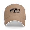 WTF WHERES THE FISH Black Baseball Cap with Fish Logo Design for Fishing Enthusiasts and Casual Wearers
