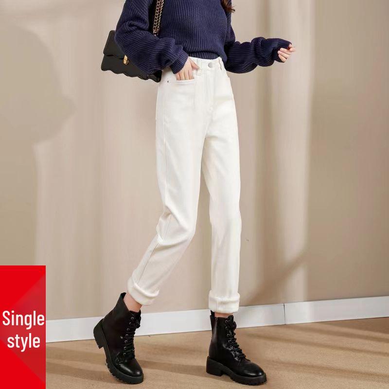 

Women s Versatile High Waist Slim Harem Jeans - Coffee Color, Summer, Elastic Carrot Fit 31
