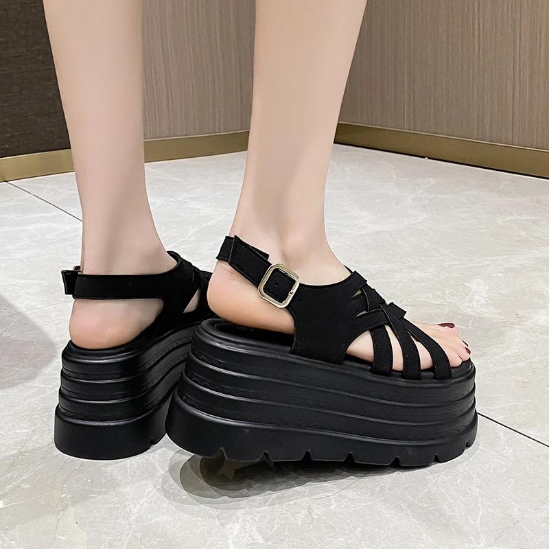 8CM Women High Platform Slippers Leopard Print Thick Sandals Woman Chunky Fashion Summer Flats Casual Beach Slides Zapatos Mujer