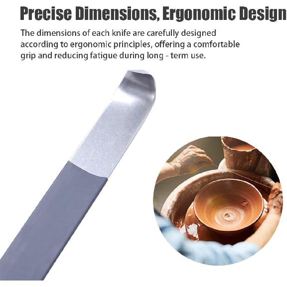 Wokyo Pottery Sculpture Tools Set of 4 Clay Plaster Molding Sculpting Tools Handmade Trimming Knives for Carving Craft Shaping