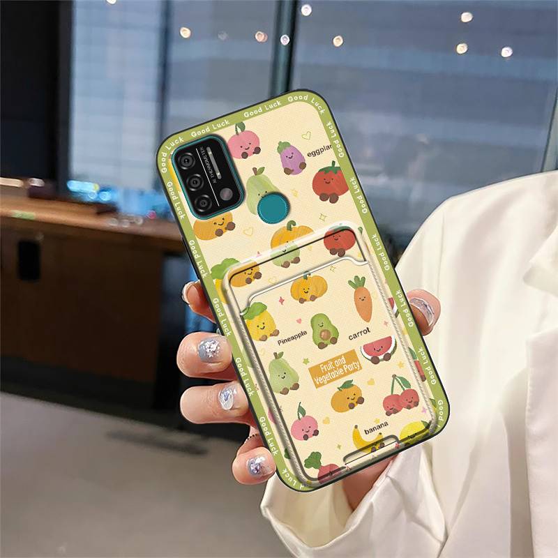 Cute Dirt-resistant Phone Case For UMIDIGI A9 Cartoon Full Wrap Card Slot Fashion Design Protective Cover Silicone TPU