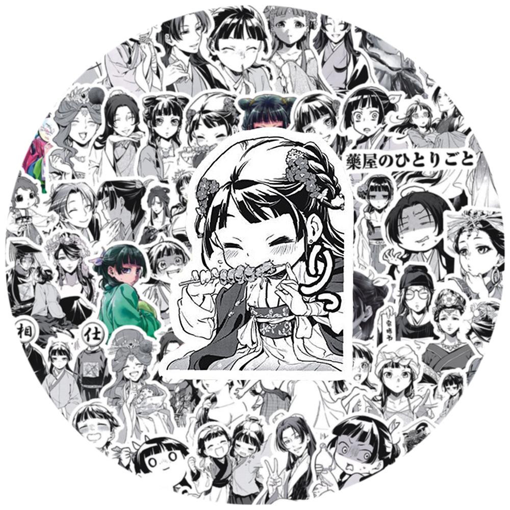10/30/88pcs Classic Anime The Apothecary Diaries Stickers Black White Decals DIY Scrapbook Luggage Notebook Cute Maomao Sticker