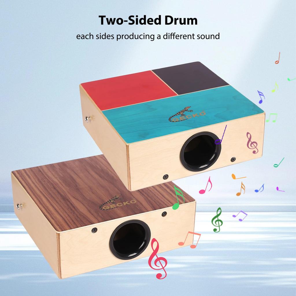 BCDYH Cajon Wooden Drum Flat Hand Drum Percussion Instrument with Adjustable Strap Portable Box Drum for Beginners, Travel, and Parties Hand Drum