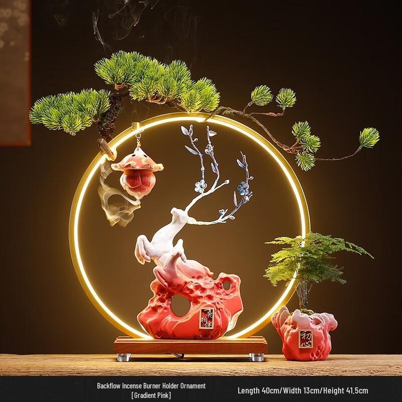 OIMG Lucky Deer Ceramic Flowing Water Fountain