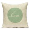 Decorative Throw Pillows Case Simply Green Geometric Polyester Sofa Cushion Cover For Living Room Home Decoration