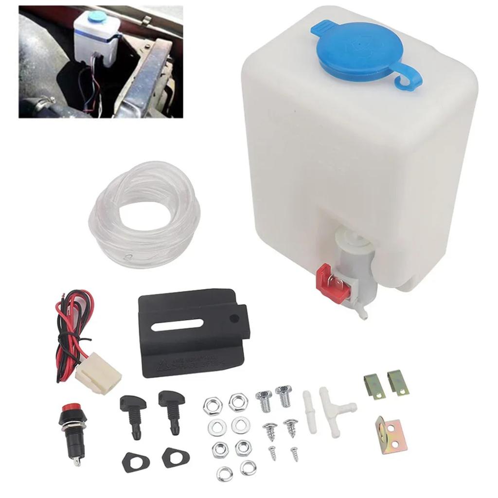 Samcos Washer Tank Kit Auto Windscreen Washer Bottle Set Radiator Box 1.5L
