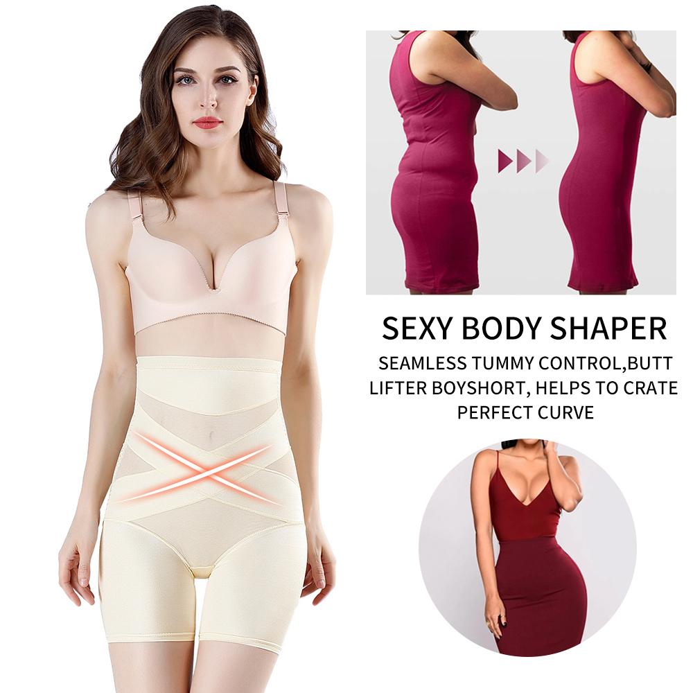 Pantalones cortos con control de barriga para mujer, ropa moldeadora de cintura alta, ropa interior adelgazante, pantalones cortos de seguridad debajo de los vestidos, entrenador de cintura, Boyshort