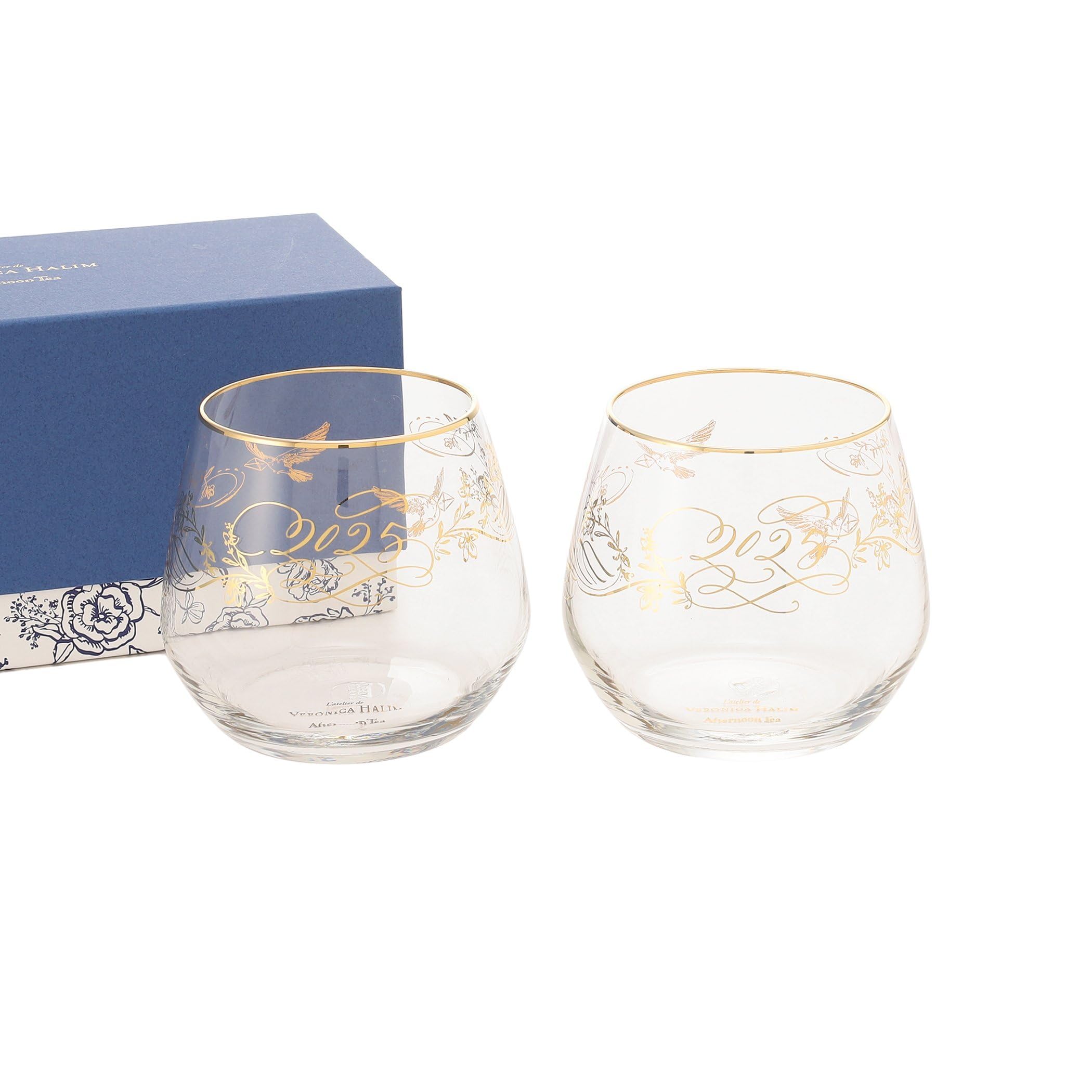 

Afternoon Tea Living JJ91 Decanter and Glass Set, Memorial Tumbler Pair Set, 2025 Edition, Veronica Halim, Clear