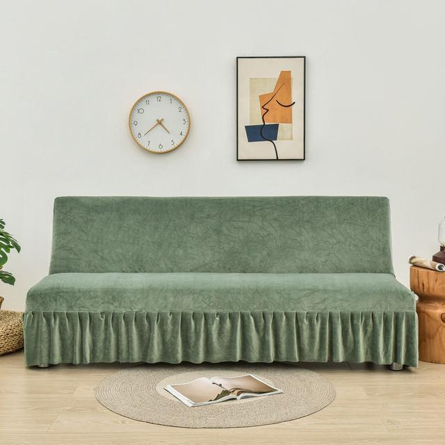 

Сплошной цвет юбки, мягкий чехол для дивана-кровати, красивый мягкий чехол для дивана-кровати, разнообразные цвета, модный семейный банкет, вечеринка L Size зелёный