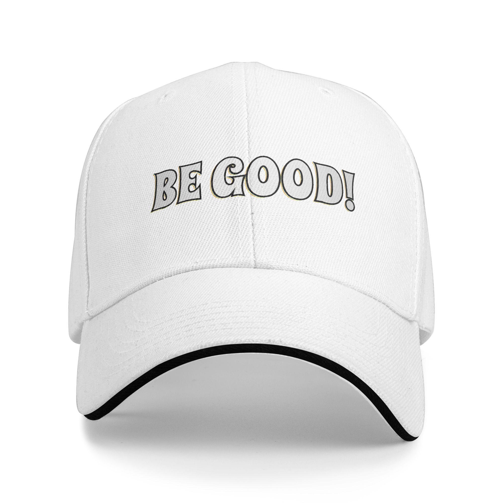 

Be Good White Letter Print Baseball Cap Casual Trucker Hat Summer Men Women Running Hippie Baseball Caps As Picture белый