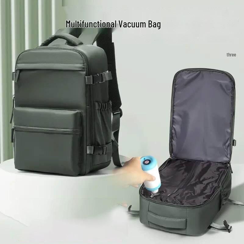 Versatile Unisex Large Capacity Laptop Backpack with Multi-Layer Storage & Compressible Vacuum Bag
