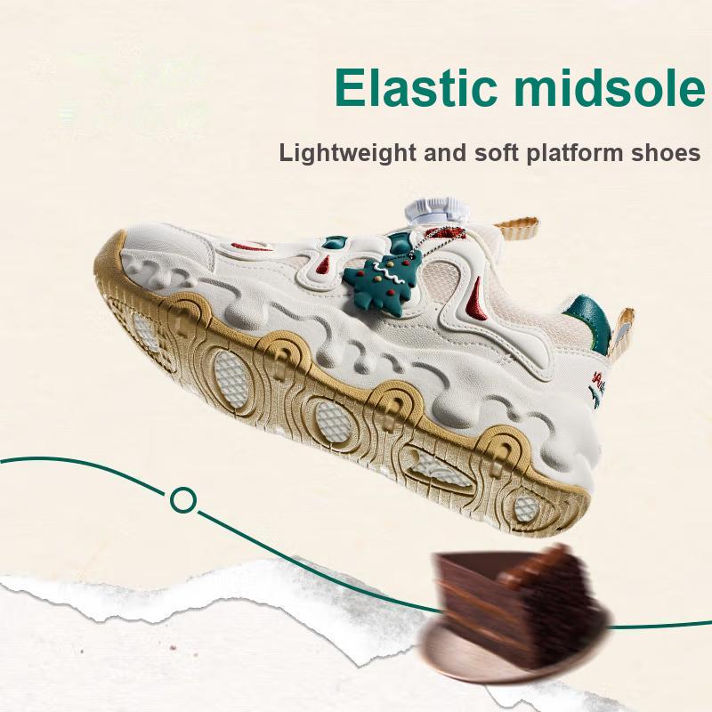 Anta Comfortable Knob Anti-Kick Wear-Resistant Kids Casual Shoes Kids Shoes Gray White A22448829-4