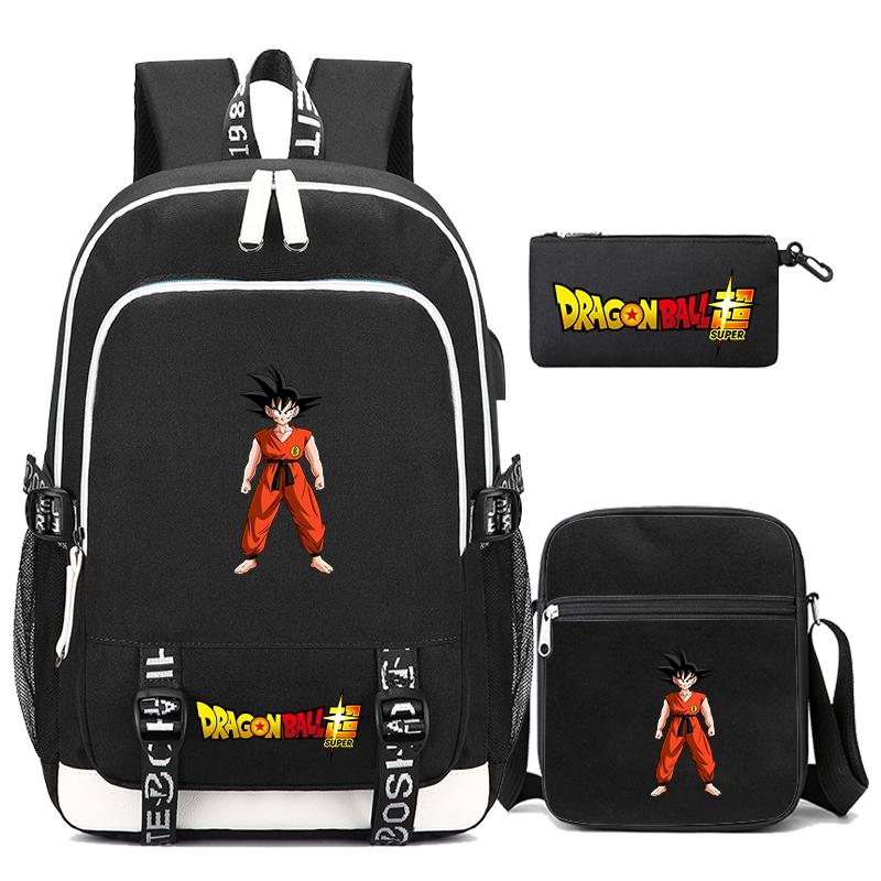 3Pcs/set Dragon Ball Printed Bag Laptop Backpack Messenger Bag for Girl Boy Teenager Schoolbag Men Women Leisure Travel Leisure Bag Rucksack Mochila