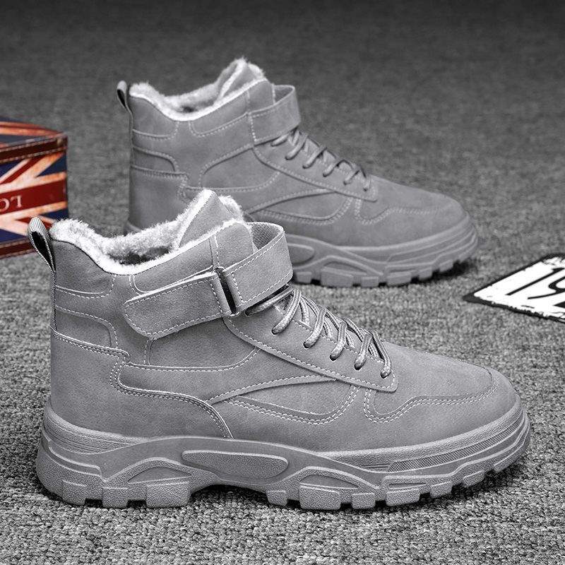 Winter New Snow Boots Men's Korean Version Trendy Casual Versatile Velvet Thickened Thermal Cotton Boots British Style Tooling Boots