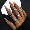 23Pcs Vintage Punk Skull Snake Rings Set Gothic Animal Claw Skeleton Hip Hop Rock Party Gift Jewelry For Women Men