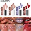 4 Pearlescent Sparkling Lip Gloss Set, 3D Dazzling Polarized Liquid Fine Sparkling Lip Cosmetics, Long-lasting Non-stick Cup Lip Gloss Set