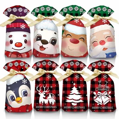 Lot de 50/100 sachets de bonbons de Noël avec oreilles de lapin et bonhomme de neige