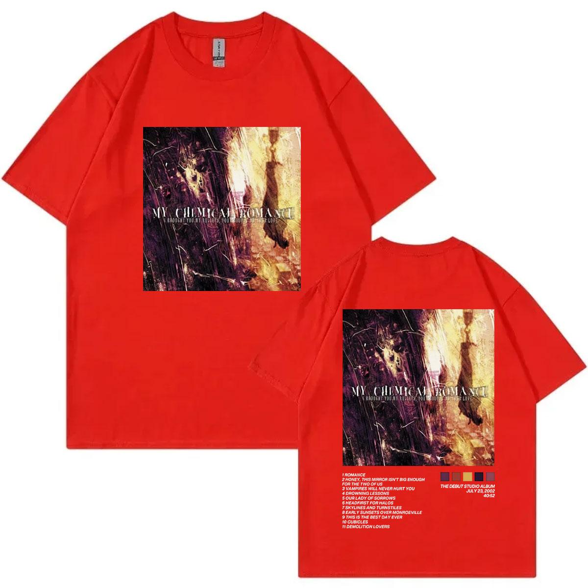 Rock Band My Chemical RoUnisexce Album Poster Print Tshirt Harajuku Rock Oversized Tshirts Unisexs Womens Fashion Vintage T Shirts 4XL