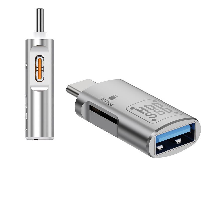 Type C High Speed Micro SD TF Memory Card Reader for iPhone 15 Huawei Mobile Phone PD Charging Dongle Charger Cable Adapter
