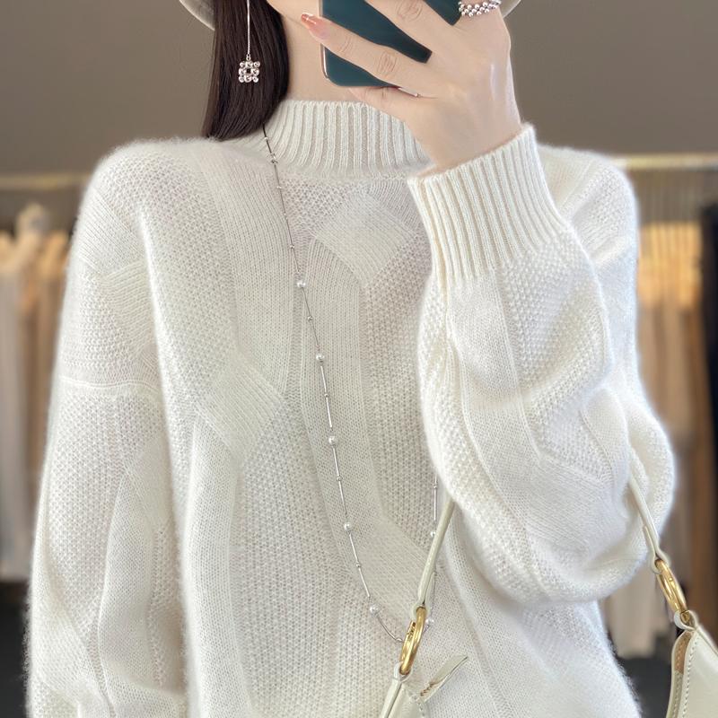 

Женский кашемировый свитер Qinghe кашемир 30% кашемир 70% шерсть осенне-зимний пуловер теплый и модный XXL теплый белый