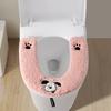 Winter Toilet Seat Cover With Handle Soft Fleece Waterproof Leather Universal Fit Cute Bathroom Accessory