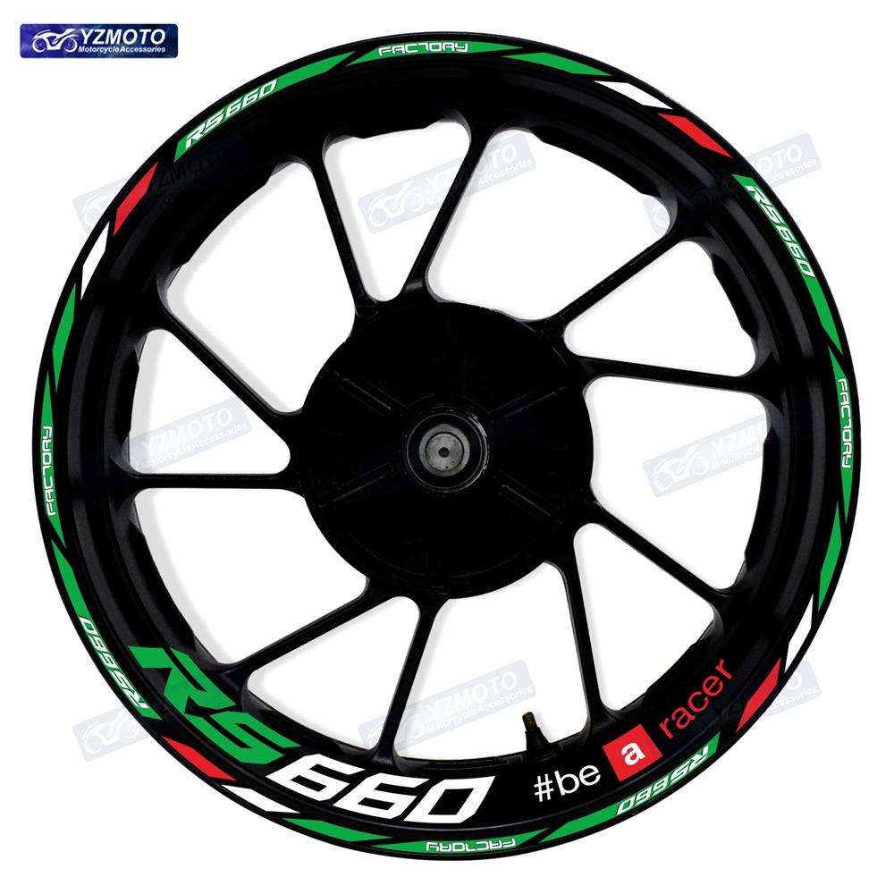 For RS660 RS 660 Motorcycle 17 Inch Racing Racing Wheel Stickers Car Reflective Rim Motorbike Bicycle Hub Tape Decal Sticker