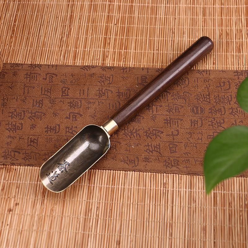 1PC Sandalwood alloy tea spoon tea spoon tea spoon Kung Fu tea set tea ceremony accessories