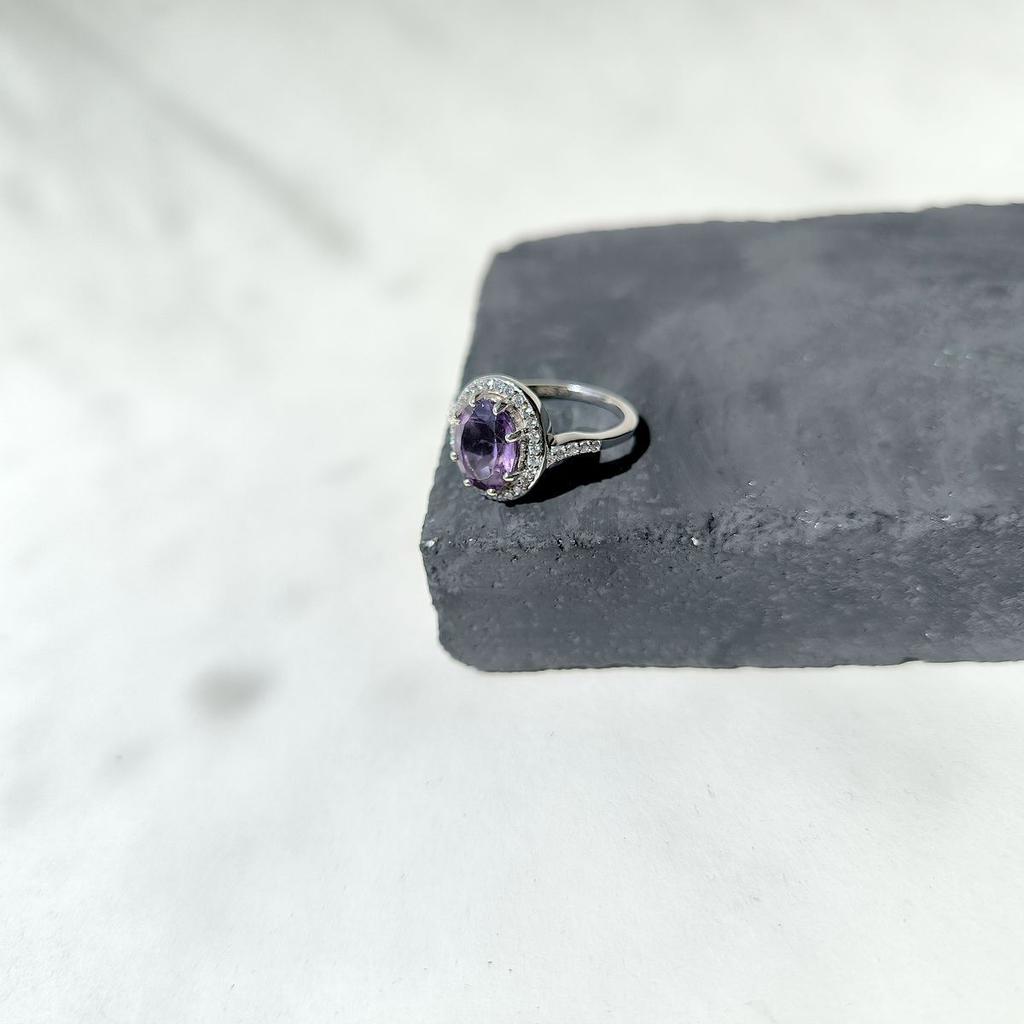 Silver Ring with Natural Amethyst 2.627ct, Product Weight 3.64 G (2163312)