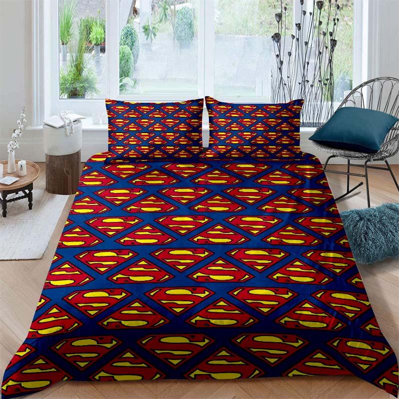Customizable Superman Childhood Bedding Sets, Including One Duvet Cover and Two Pillowcases, Perfect for Home Decor and a Wonder