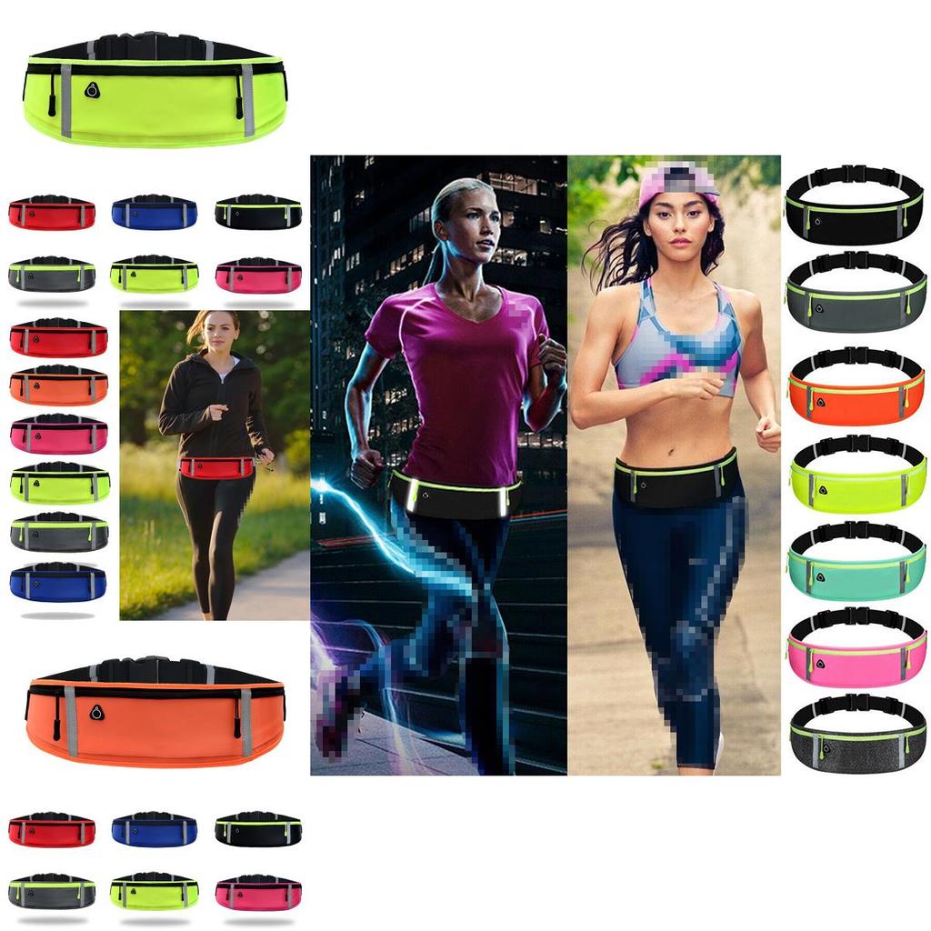 Waterproof Reflective Running Belt With Multi-pockets And Sealed Zipper For Sports