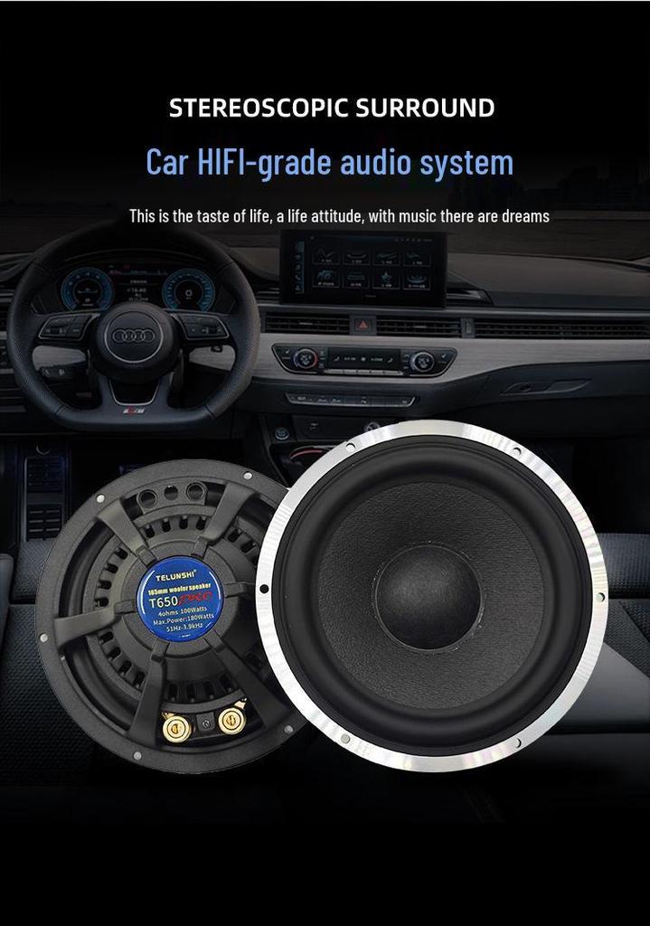 Aluminum Car Audio 6.5" Full-Range Two-Way Speaker System