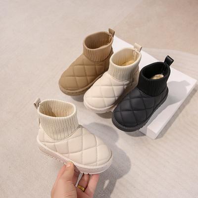 Fashion Versatile Baby Snow Boots Autumn and Winter Simple Korean Version Cotton Shoes Velvet Cover Foot Warm Short Boots Children's Boots