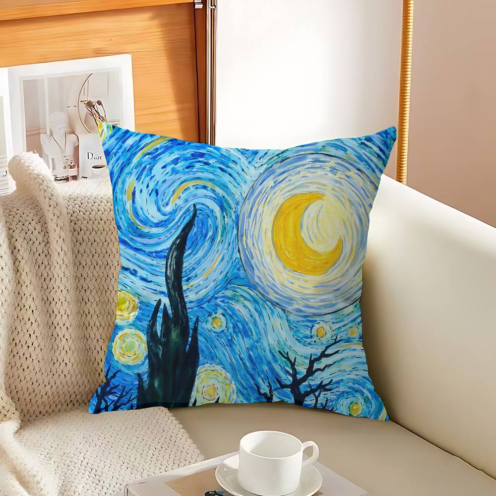 Van Gogh Starry Sky Art Personalized picture text home decorative pillows Household Gifts 45x45cm