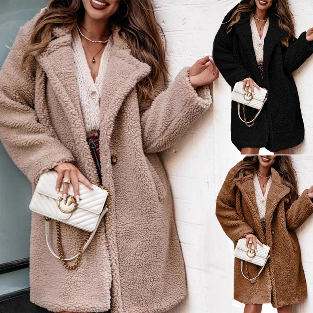 Dámské oblečení, Plyšové, S dlouhým rukávem, S límcem, Ležérní bunda, Top