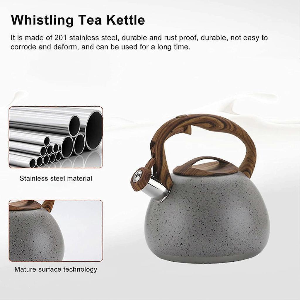 Tea Kettle, 3l Whistling Tea Kettle Tea Pot, Stainless Steel Tea Kettle For Stove Top, Loud Whistling Kettle