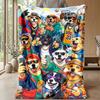 Happy Dogs Gathering Theme blanket Lightweight Warm Flannel Blanket Decorative Throw Blanket for Home Decoration