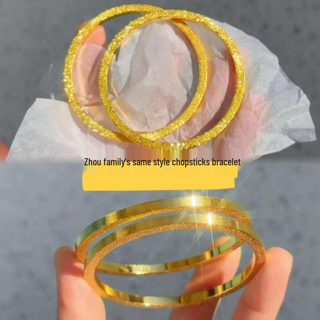 

Zhou Family Gold Circle Chopstick Bangle: Versatile Fashion Hand Jewelry Chopstick Bangle (Size 62)